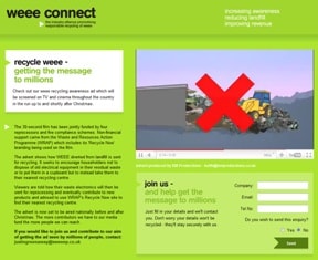 The WEEE Connect website was launched last week to attract contributions from any companies which stand to benefit from the screening of the WEEE recycling advert at Christmas